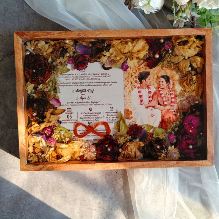 16×12 varmala resin art memory preservation frame